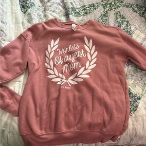 Bella Canvas Rose Sweater with Fun Mom Print